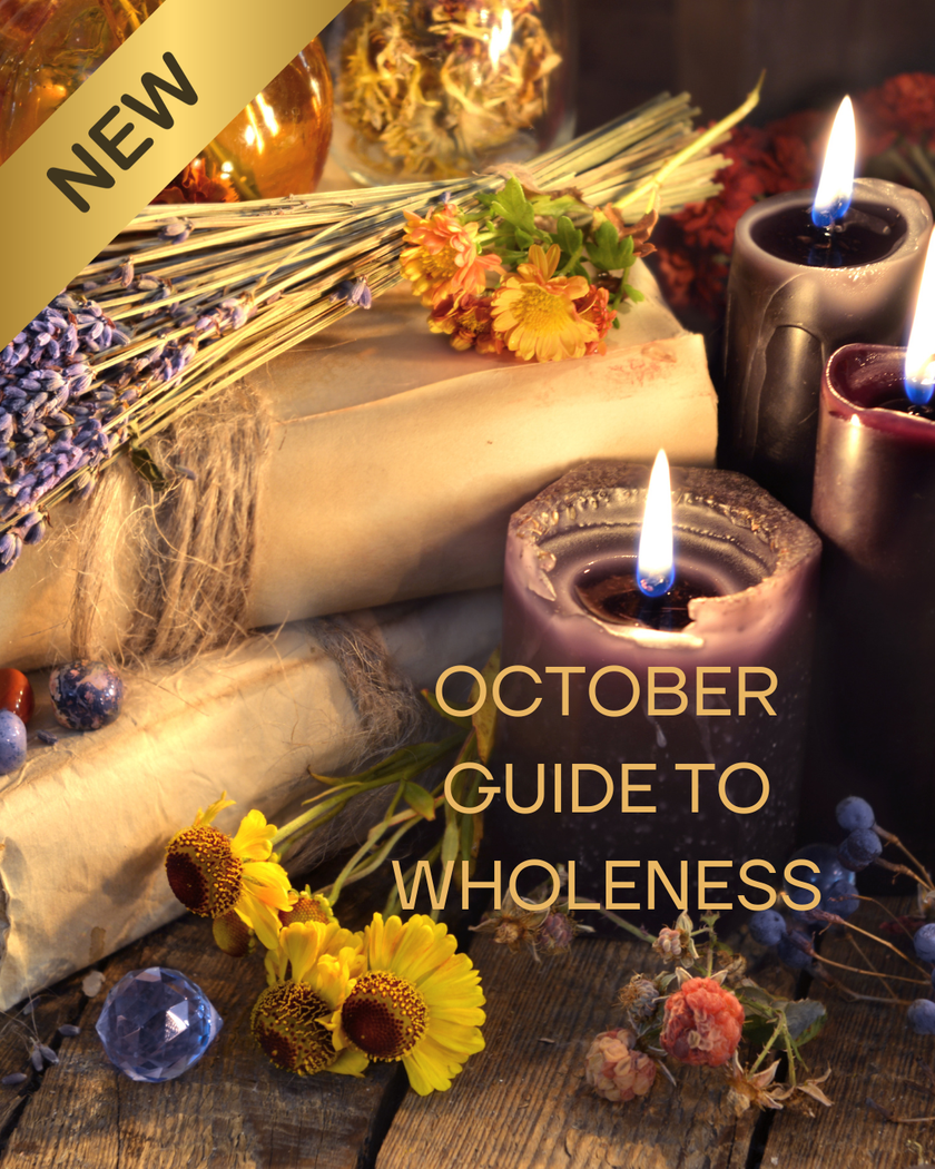 Mystic ritual guide for the Witches’ New Year featuring Samhain rituals, shadow work, journaling, seasonal recipes and reflection practices.