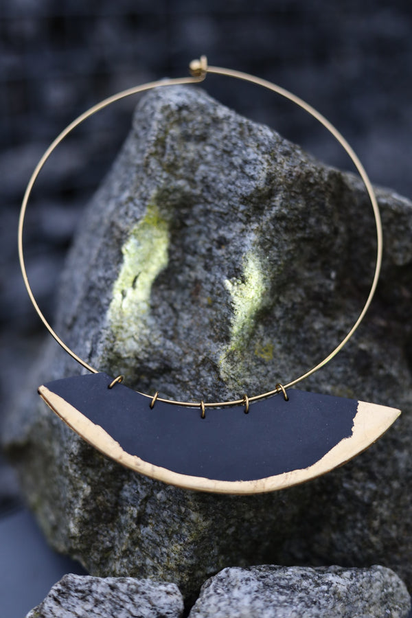 Black Moon Crescent Necklace