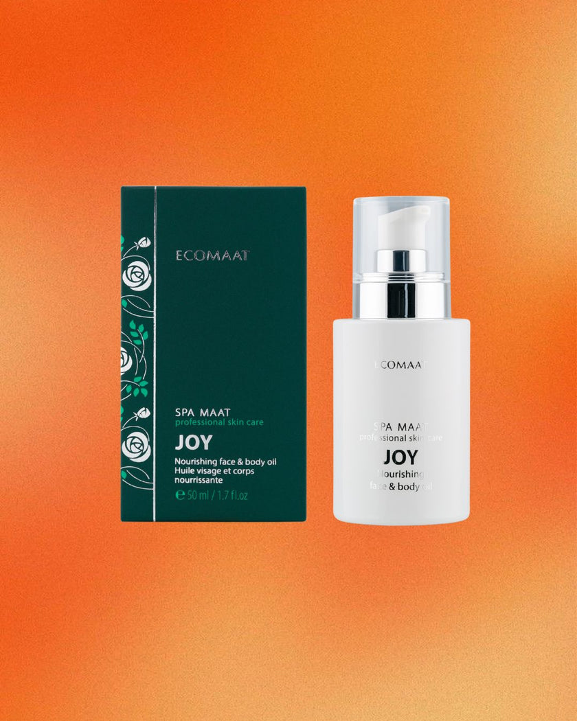 JOY Face & Body Oil with Bulgarian Zdravetz and Clary Sage essential oils for hydrated, radiant skin, improved elasticity and emotional wellbeing.