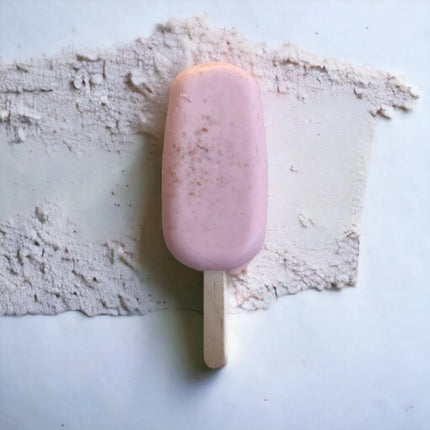 Rose Organic Icecream Soap Bar with fresh goat milk and rose water, creamy and delicately floral, gentle and hydrating, scented powder and velvet, available at Soul & Sage